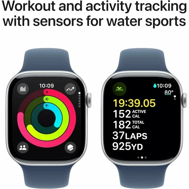 Часы Apple Watch S10 46mm Silver Aluminium Case/Denim SB M/L (MWWM3) изображение 5