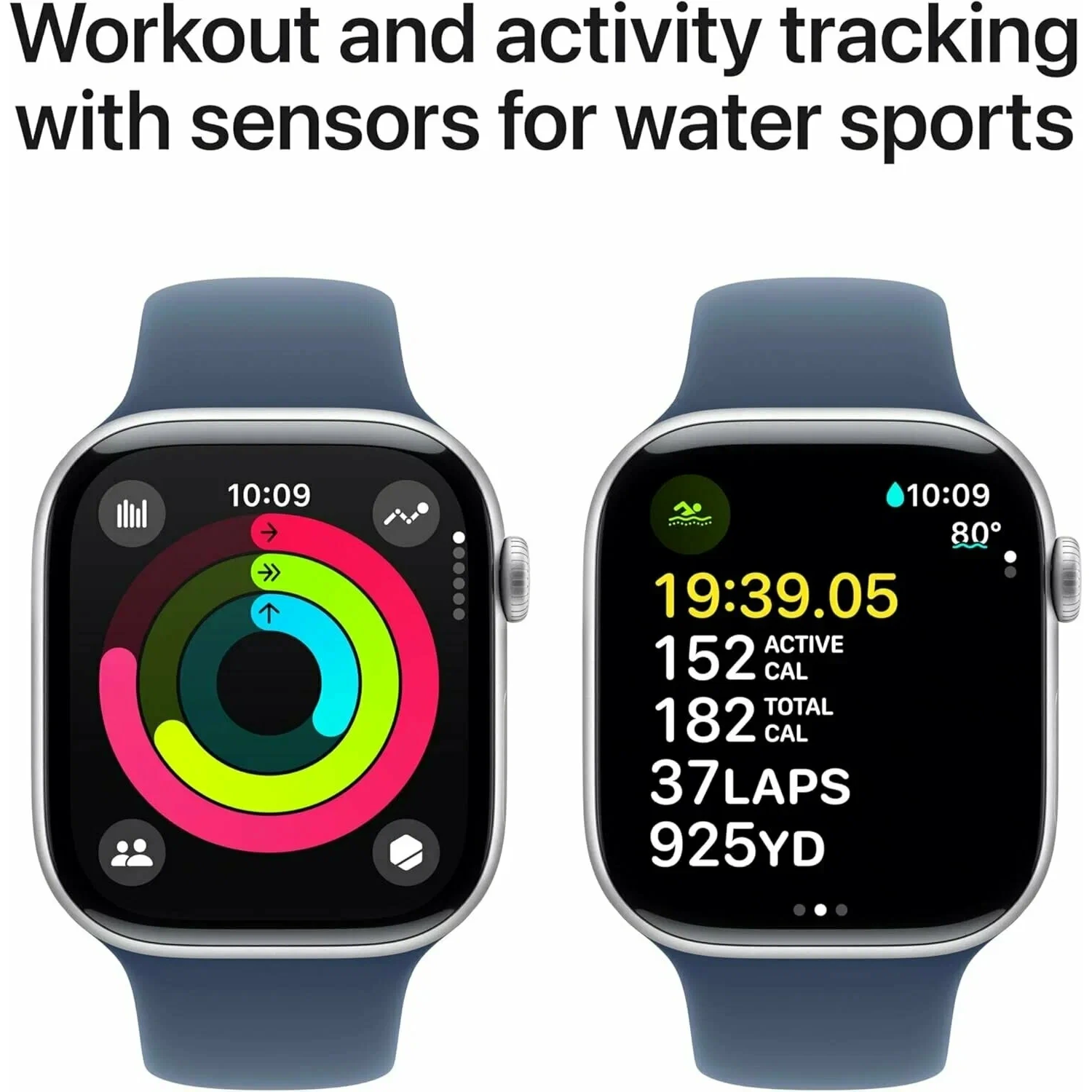 Часы Apple Watch S10 46mm Silver Aluminium Case/Denim SB M/L (MWWM3) изображение 5