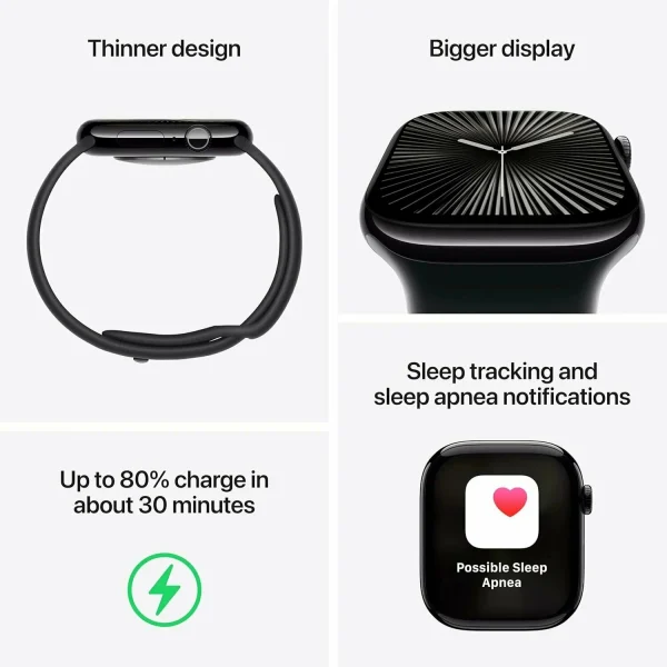 Часы Apple Watch S10 46mm Silver Aluminium Case/Denim SB M/L (MWWM3) изображение 4