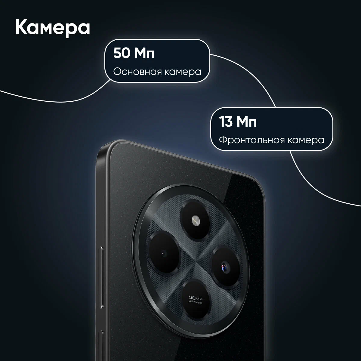 Смартфон Xiaomi Redmi 14C 8/256GB, Dual nano SIM Midnight Black, RU изображение 11