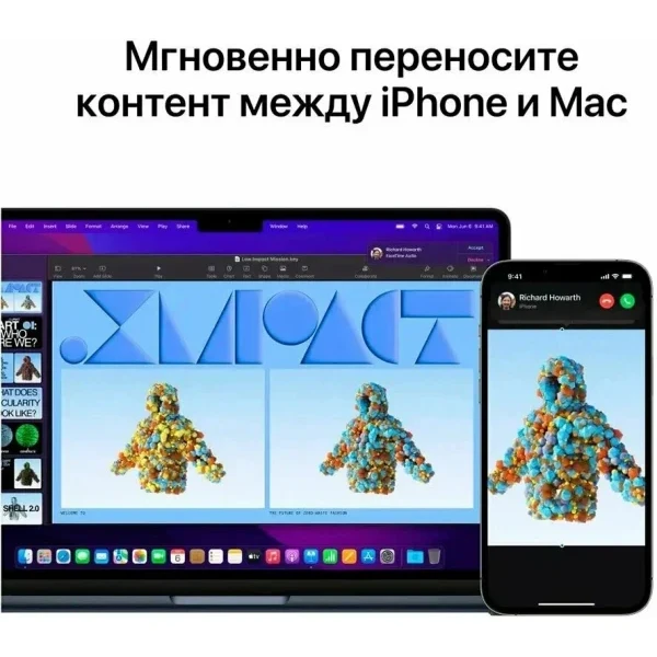 Ноутбук Apple MacBook Air 13" MRXT3 (M3 8-Core, GPU 8-Core, 8/256GB), «Сияющая звезда» | Starlight (RU раскладка/вилка) изображение 10