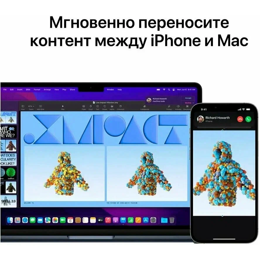 Ноутбук Apple MacBook Air 13" MRXT3 (M3 8-Core, GPU 8-Core, 8/256GB), «Сияющая звезда» | Starlight (RU раскладка/вилка) изображение 10