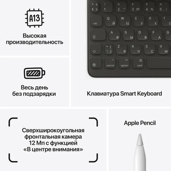 Планшет Apple iPad 9, 10.2", 64Gb, только WiFi, Black (Черный) изображение 6