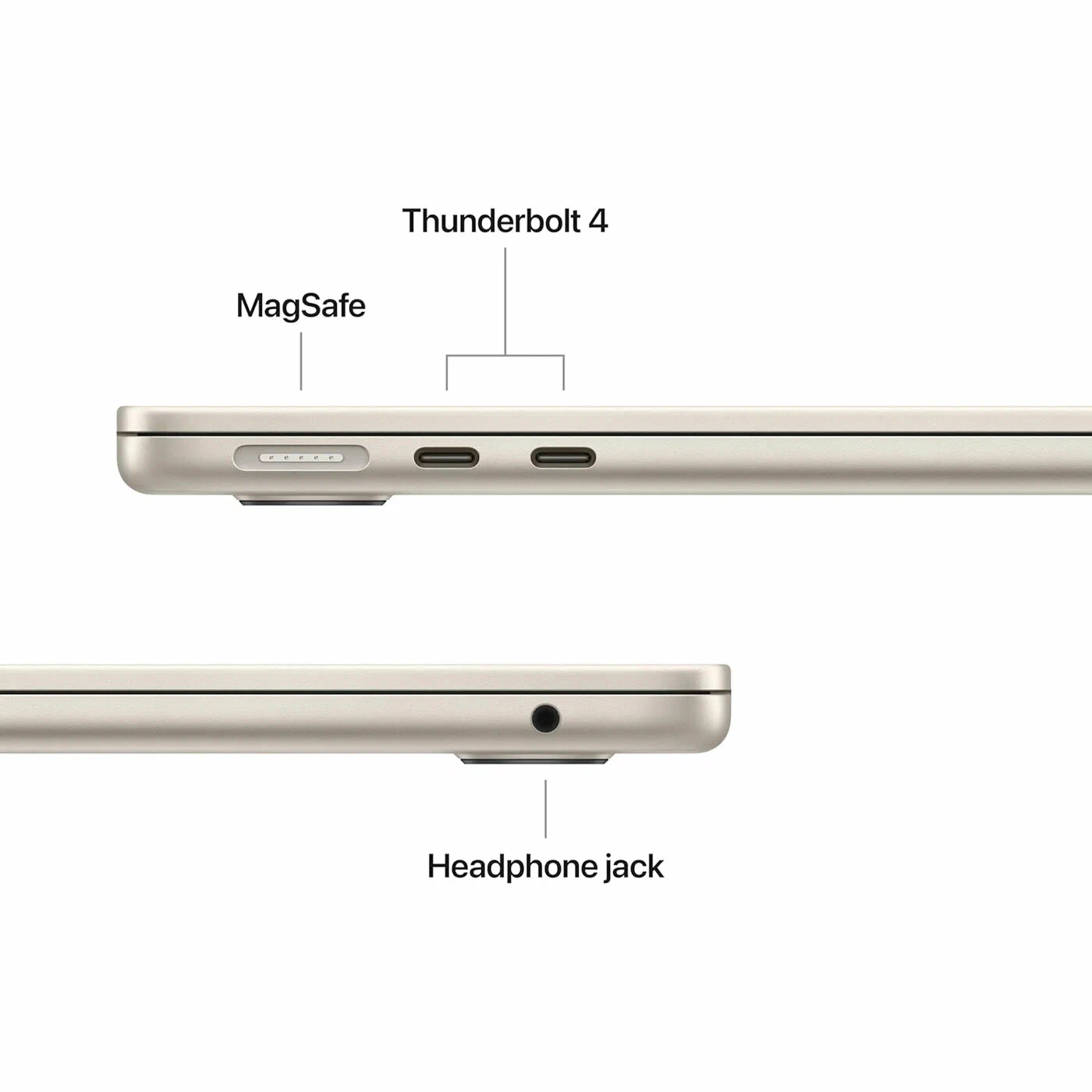 Ноутбук Apple MacBook Air 13 2025 M4 (13.6/2560x1664/16GB/512GB SSD(MC6A4)/Apple graphics 10-core) Starlight изображение 4