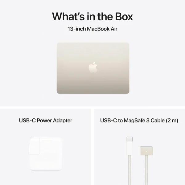 Ноутбук Apple MacBook Air 13 2025 M4 (13.6/2560x1664/16GB/512GB SSD(MC6A4)/Apple graphics 10-core) Starlight изображение 7