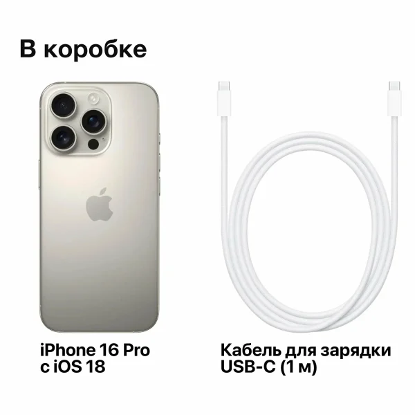 Apple iPhone 16 Pro 256GB, Natural Titanium ( Натуральный титан ) Только eSIM изображение 9