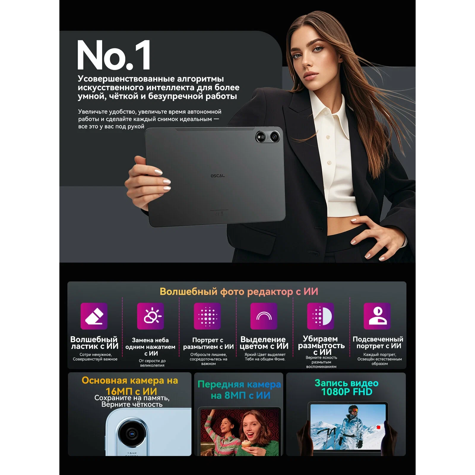 Планшет Blackview OSCAL PAD100 12+24/256Gb Dual nano-sim Grey (Серый) изображение 6